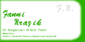 fanni mrazik business card