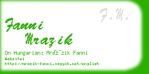 fanni mrazik business card